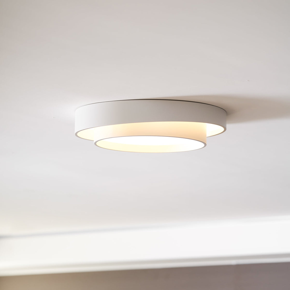 Lámpara de techo cilíndrica de hierro y acrílico, blanca, gris y negra, para sala de estar o dormitorio, LED, 3000K, 4000K, 6000K, Ø40, Ø50, Ø60 cm,