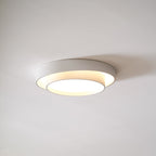 Lámpara de techo cilíndrica de hierro y acrílico, blanca, gris y negra, para sala de estar o dormitorio, LED, 3000K, 4000K, 6000K, Ø40, Ø50, Ø60 cm,