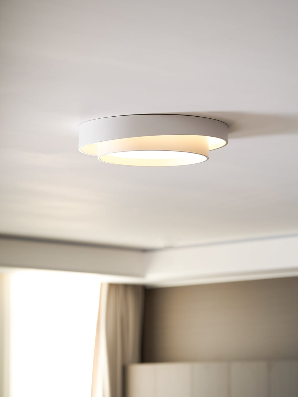 Lámpara de techo cilíndrica de hierro y acrílico, blanca, gris y negra, para sala de estar o dormitorio, LED, 3000K, 4000K, 6000K, Ø40, Ø50, Ø60 cm,