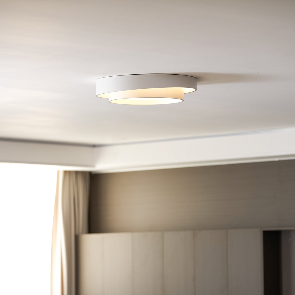 Lámpara de techo cilíndrica de hierro y acrílico, blanca, gris y negra, para sala de estar o dormitorio, LED, 3000K, 4000K, 6000K, Ø40, Ø50, Ø60 cm,
