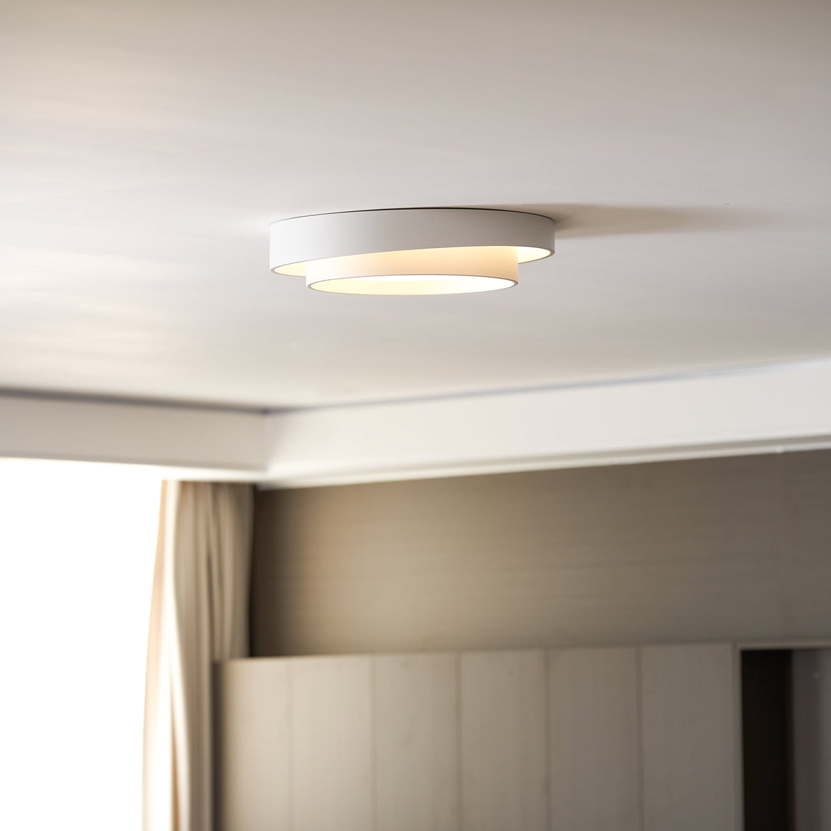 Lámpara de techo cilíndrica de hierro y acrílico, blanca, gris y negra, para sala de estar o dormitorio, LED, 3000K, 4000K, 6000K, Ø40, Ø50, Ø60 cm,