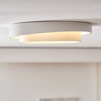 Lámpara de techo cilíndrica de hierro y acrílico, blanca, gris y negra, para sala de estar o dormitorio, LED, 3000K, 4000K, 6000K, Ø40, Ø50, Ø60 cm,