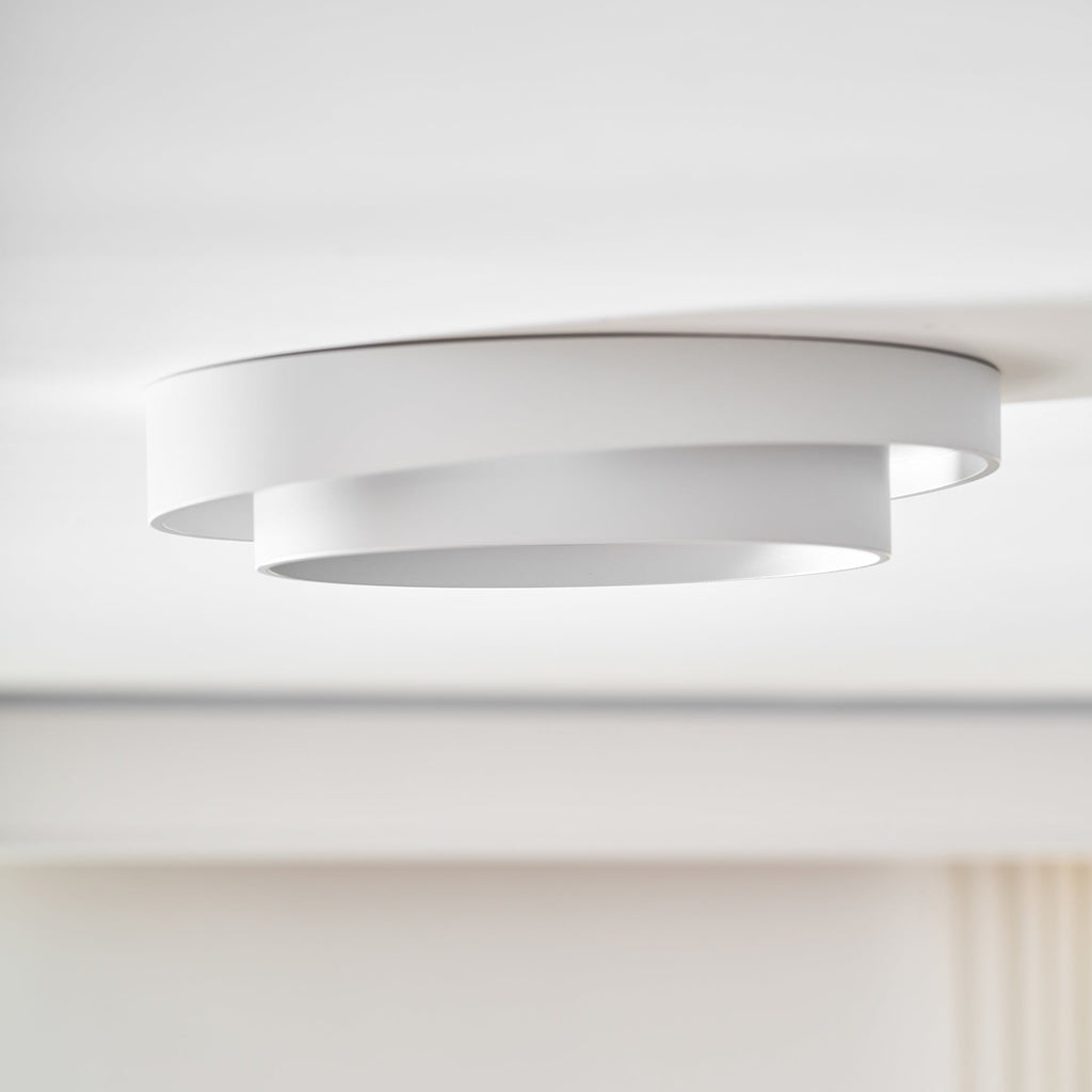 Lámpara de techo cilíndrica de hierro y acrílico, blanca, gris y negra, para sala de estar o dormitorio, LED, 3000K, 4000K, 6000K, Ø40, Ø50, Ø60 cm,