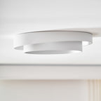 Lámpara de techo cilíndrica de hierro y acrílico, blanca, gris y negra, para sala de estar o dormitorio, LED, 3000K, 4000K, 6000K, Ø40, Ø50, Ø60 cm,