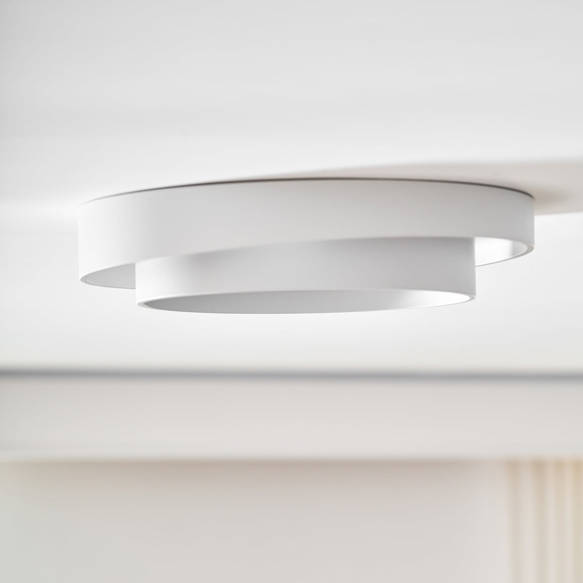 Lámpara de techo cilíndrica de hierro y acrílico, blanca, gris y negra, para sala de estar o dormitorio, LED, 3000K, 4000K, 6000K, Ø40, Ø50, Ø60 cm,