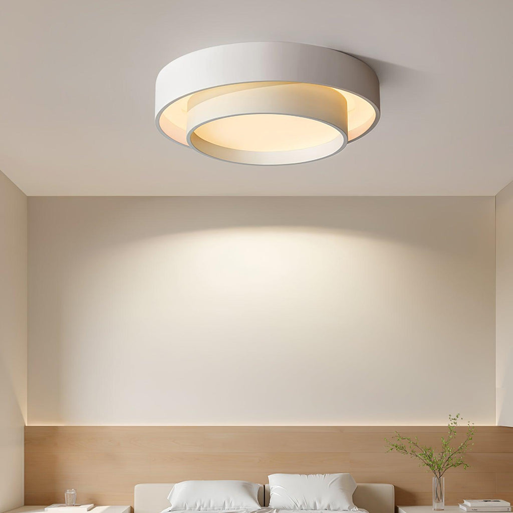 Lámpara de techo cilíndrica de hierro y acrílico, blanca, gris y negra, para sala de estar o dormitorio, LED, 3000K, 4000K, 6000K, Ø40, Ø50, Ø60 cm,