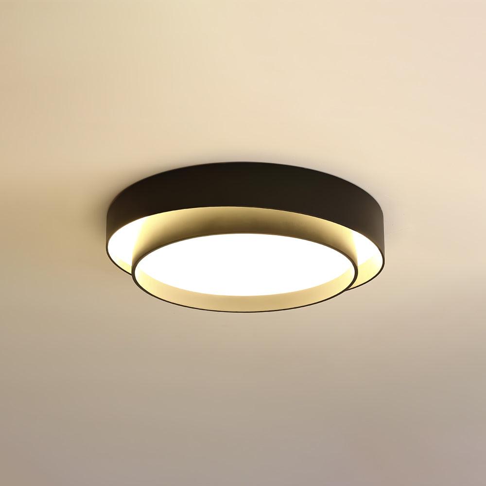 Lámpara de techo cilíndrica de hierro y acrílico, blanca, gris y negra, para sala de estar o dormitorio, LED, 3000K, 4000K, 6000K, Ø40, Ø50, Ø60 cm,