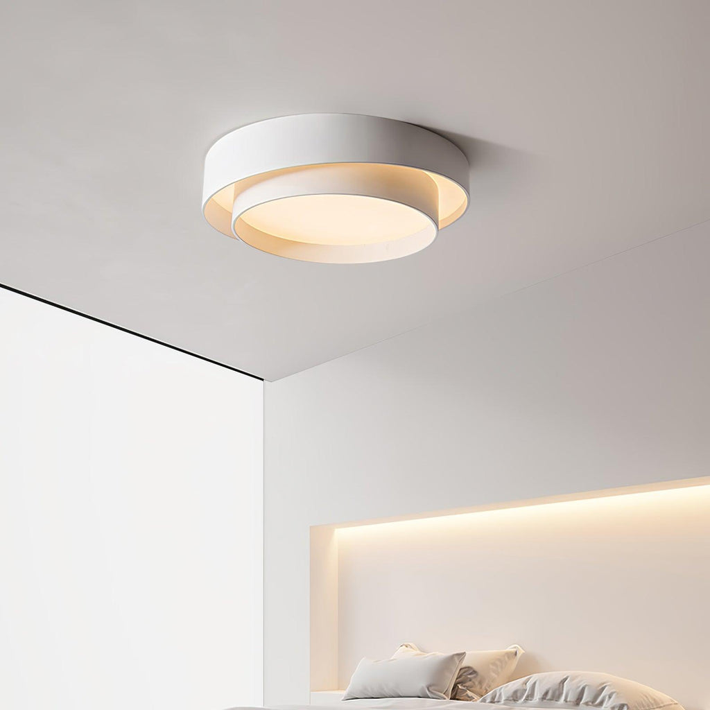 Lámpara de techo cilíndrica de hierro y acrílico, blanca, gris y negra, para sala de estar o dormitorio, LED, 3000K, 4000K, 6000K, Ø40, Ø50, Ø60 cm,