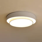 Lámpara de techo cilíndrica de hierro y acrílico, blanca, gris y negra, para sala de estar o dormitorio, LED, 3000K, 4000K, 6000K, Ø40, Ø50, Ø60 cm,