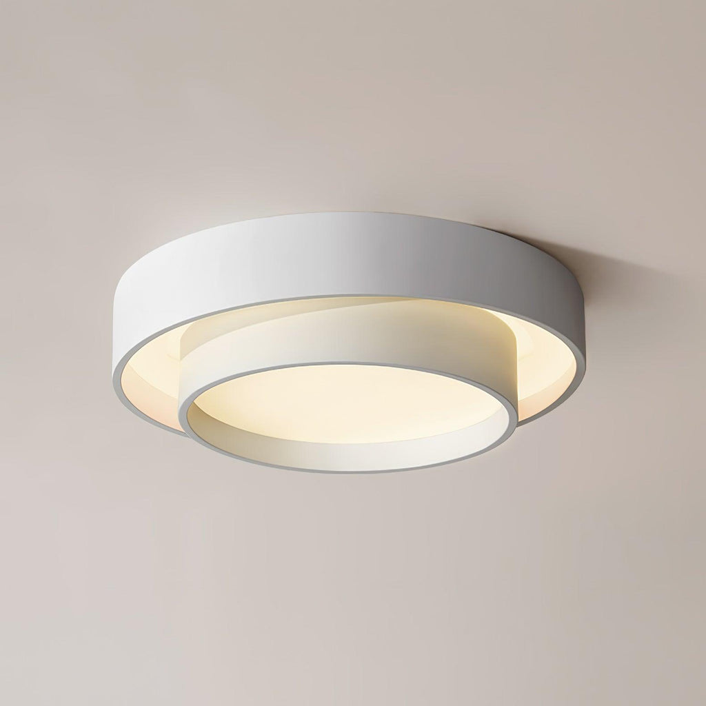 Lámpara de techo cilíndrica de hierro y acrílico, blanca, gris y negra, para sala de estar o dormitorio, LED, 3000K, 4000K, 6000K, Ø40, Ø50, Ø60 cm,