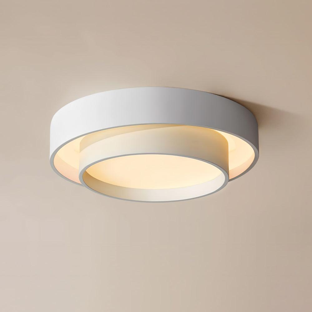 Lámpara de techo cilíndrica de hierro y acrílico, blanca, gris y negra, para sala de estar o dormitorio, LED, 3000K, 4000K, 6000K, Ø40, Ø50, Ø60 cm,