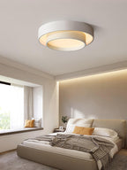 Lámpara de techo cilíndrica de hierro y acrílico, blanca, gris y negra, para sala de estar o dormitorio, LED, 3000K, 4000K, 6000K, Ø40, Ø50, Ø60 cm,