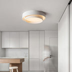 Lámpara de techo cilíndrica de hierro y acrílico, blanca, gris y negra, para sala de estar o dormitorio, LED, 3000K, 4000K, 6000K, Ø40, Ø50, Ø60 cm,