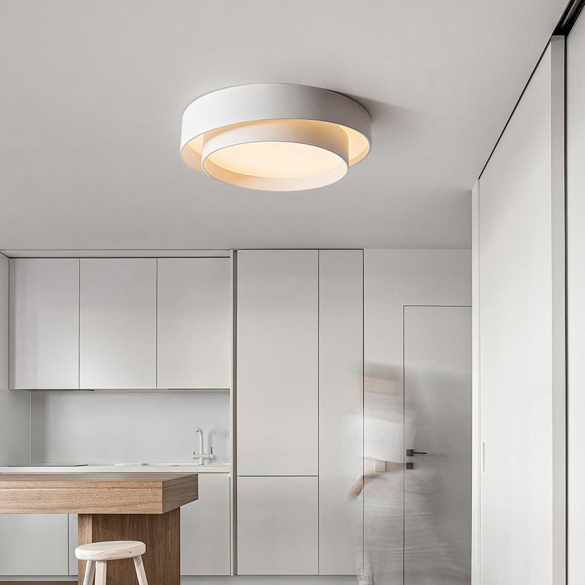 Lámpara de techo cilíndrica de hierro y acrílico, blanca, gris y negra, para sala de estar o dormitorio, LED, 3000K, 4000K, 6000K, Ø40, Ø50, Ø60 cm,