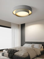Lámpara de techo cilíndrica de hierro y acrílico, blanca, gris y negra, para sala de estar o dormitorio, LED, 3000K, 4000K, 6000K, Ø40, Ø50, Ø60 cm,