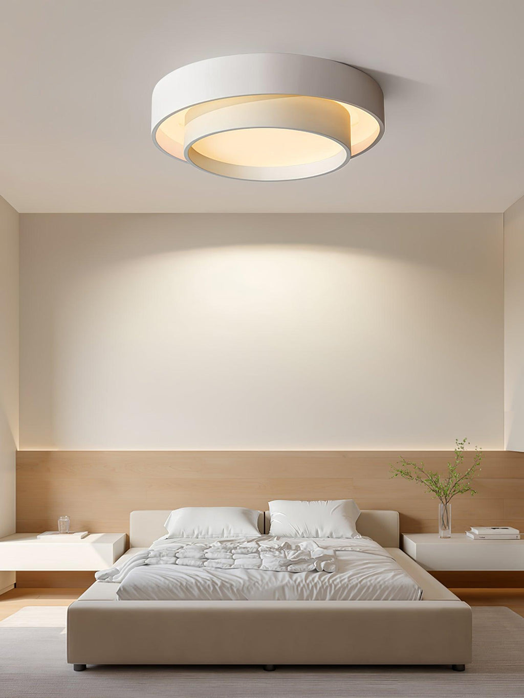 Lámpara de techo cilíndrica de hierro y acrílico, blanca, gris y negra, para sala de estar o dormitorio, LED, 3000K, 4000K, 6000K, Ø40, Ø50, Ø60 cm,