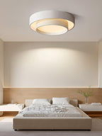 Lámpara de techo cilíndrica de hierro y acrílico, blanca, gris y negra, para sala de estar o dormitorio, LED, 3000K, 4000K, 6000K, Ø40, Ø50, Ø60 cm,