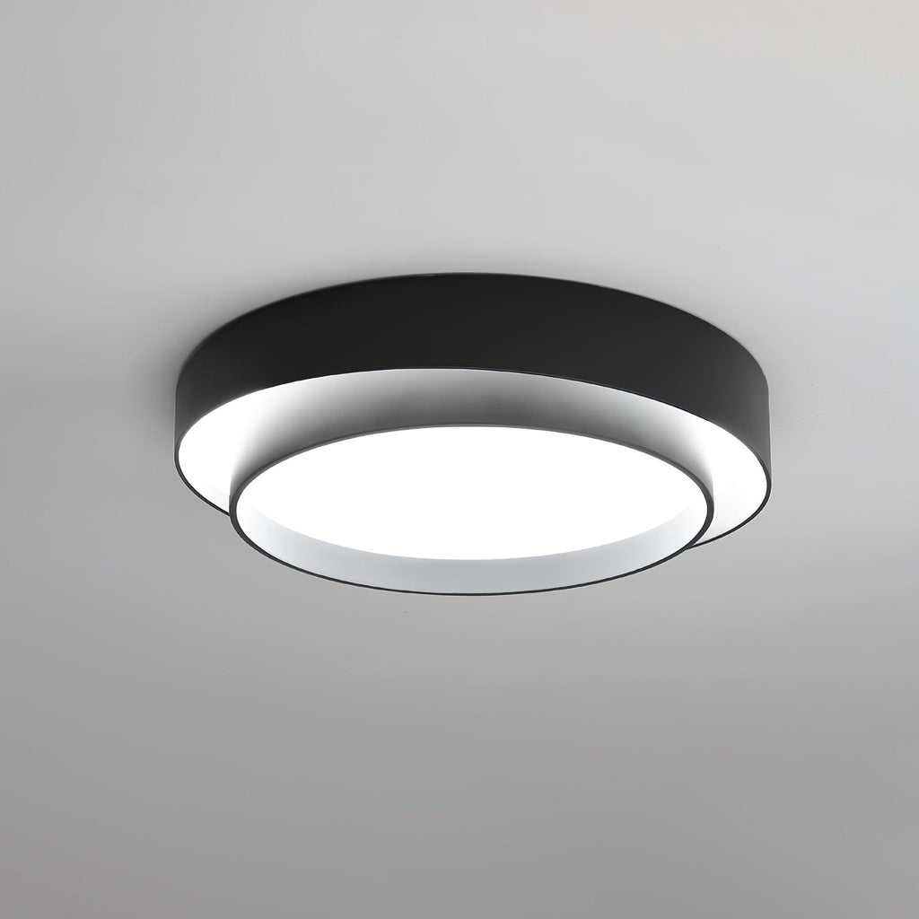 Lámpara de techo cilíndrica de hierro y acrílico, blanca, gris y negra, para sala de estar o dormitorio, LED, 3000K, 4000K, 6000K, Ø40, Ø50, Ø60 cm,