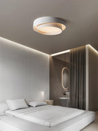 Lámpara de techo cilíndrica de hierro y acrílico, blanca, gris y negra, para sala de estar o dormitorio, LED, 3000K, 4000K, 6000K, Ø40, Ø50, Ø60 cm,