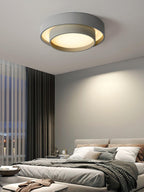 Lámpara de techo cilíndrica de hierro y acrílico, blanca, gris y negra, para sala de estar o dormitorio, LED, 3000K, 4000K, 6000K, Ø40, Ø50, Ø60 cm,