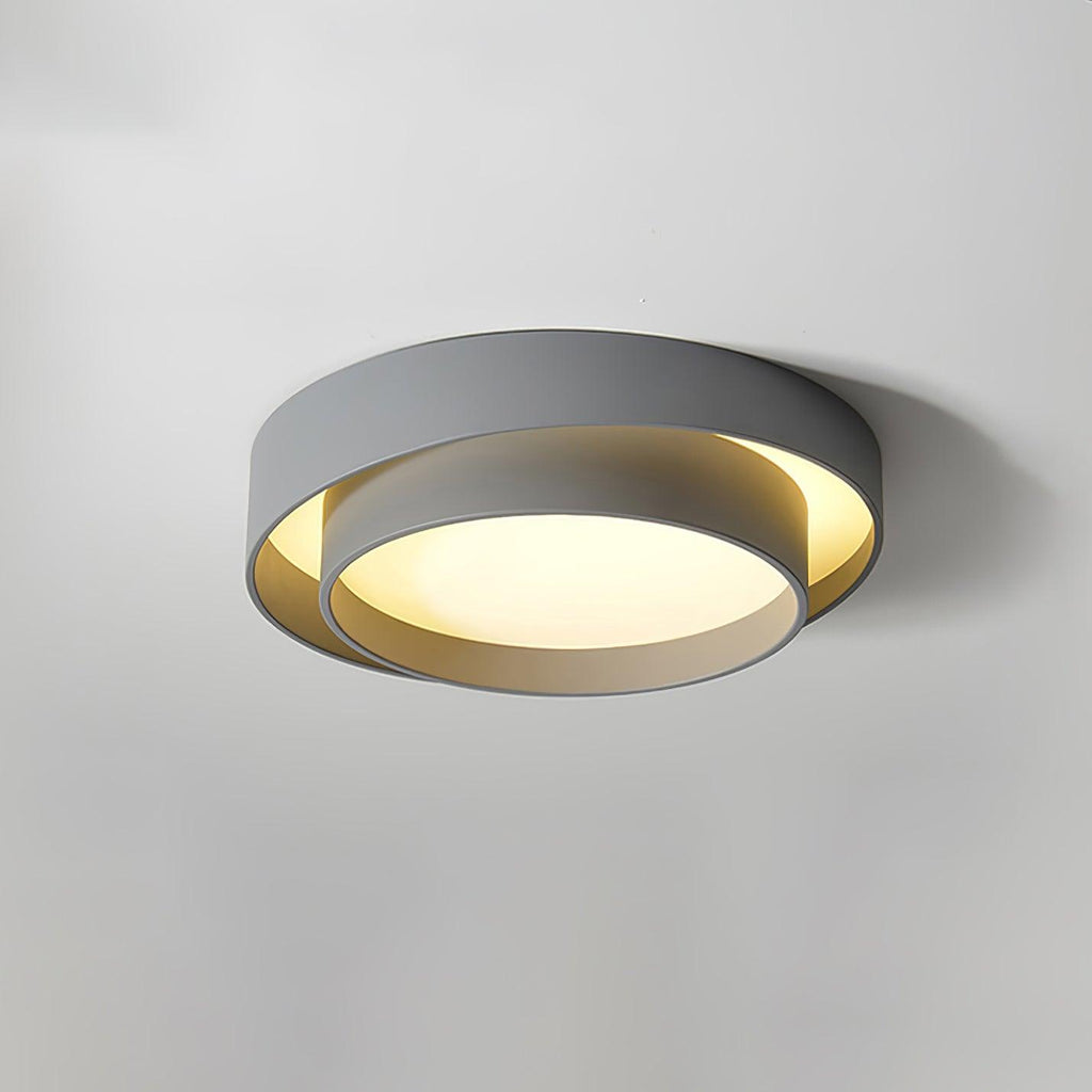 Lámpara de techo cilíndrica de hierro y acrílico, blanca, gris y negra, para sala de estar o dormitorio, LED, 3000K, 4000K, 6000K, Ø40, Ø50, Ø60 cm,