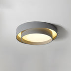 Lámpara de techo cilíndrica de hierro y acrílico, blanca, gris y negra, para sala de estar o dormitorio, LED, 3000K, 4000K, 6000K, Ø40, Ø50, Ø60 cm,