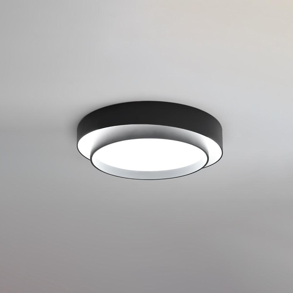 Lámpara de techo cilíndrica de hierro y acrílico, blanca, gris y negra, para sala de estar o dormitorio, LED, 3000K, 4000K, 6000K, Ø40, Ø50, Ø60 cm,