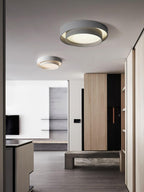 Lámpara de techo cilíndrica de hierro y acrílico, blanca, gris y negra, para sala de estar o dormitorio, LED, 3000K, 4000K, 6000K, Ø40, Ø50, Ø60 cm,