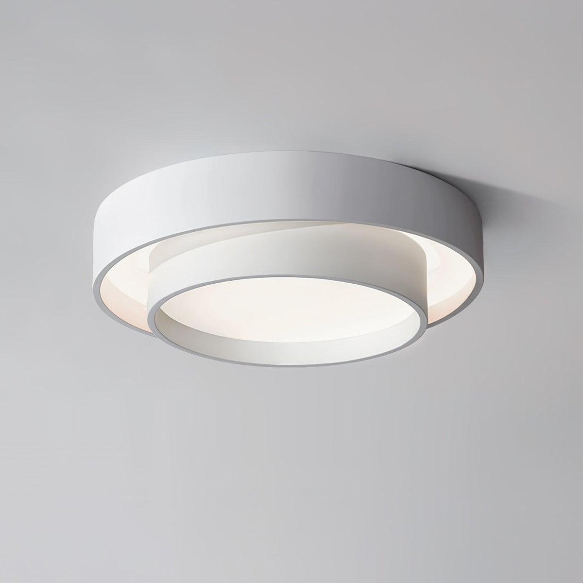 Lámpara de techo cilíndrica de hierro y acrílico, blanca, gris y negra, para sala de estar o dormitorio, LED, 3000K, 4000K, 6000K, Ø40, Ø50, Ø60 cm,