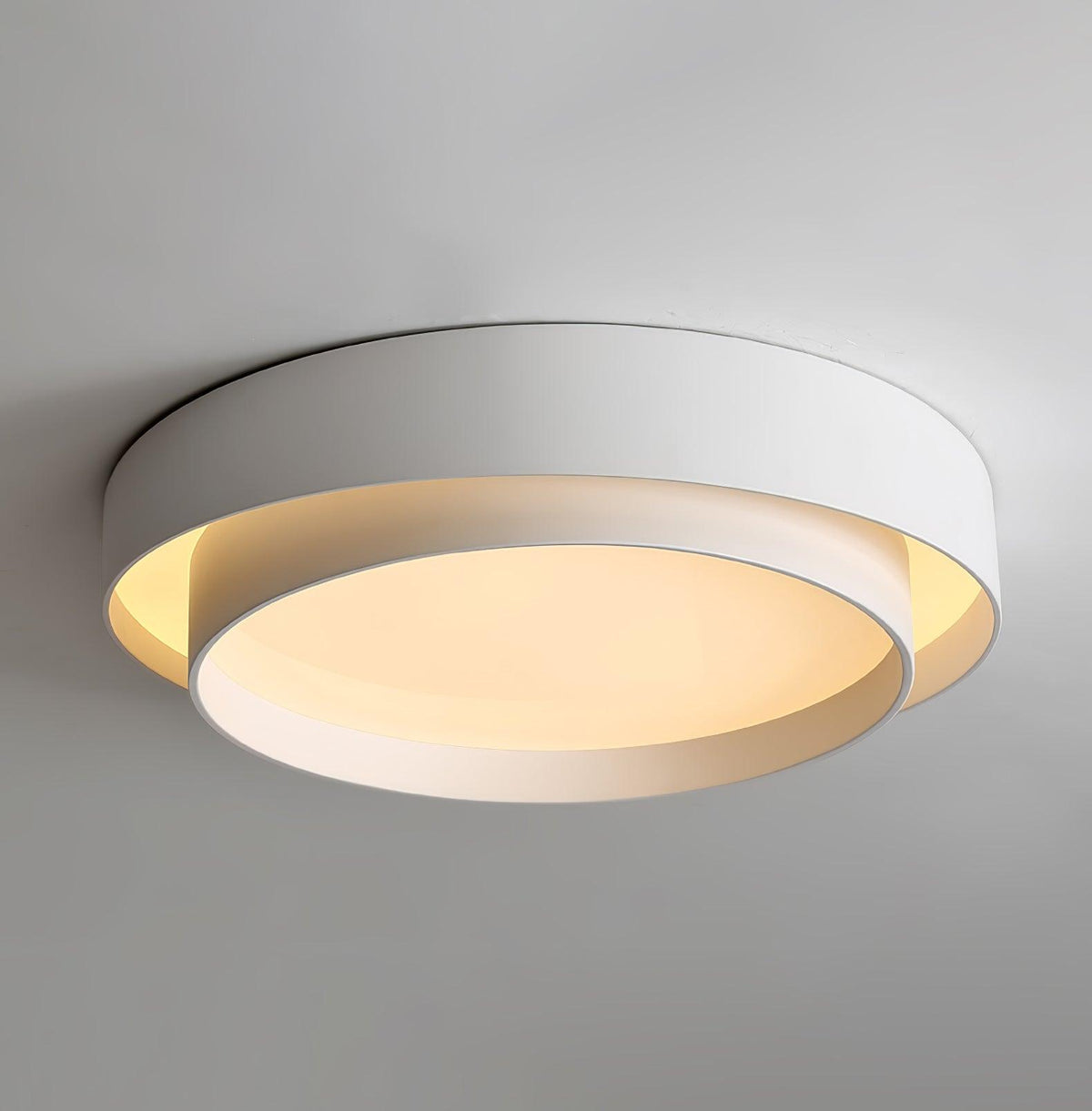 Lámpara de techo cilíndrica de hierro y acrílico, blanca, gris y negra, para sala de estar o dormitorio, LED, 3000K, 4000K, 6000K, Ø40, Ø50, Ø60 cm,
