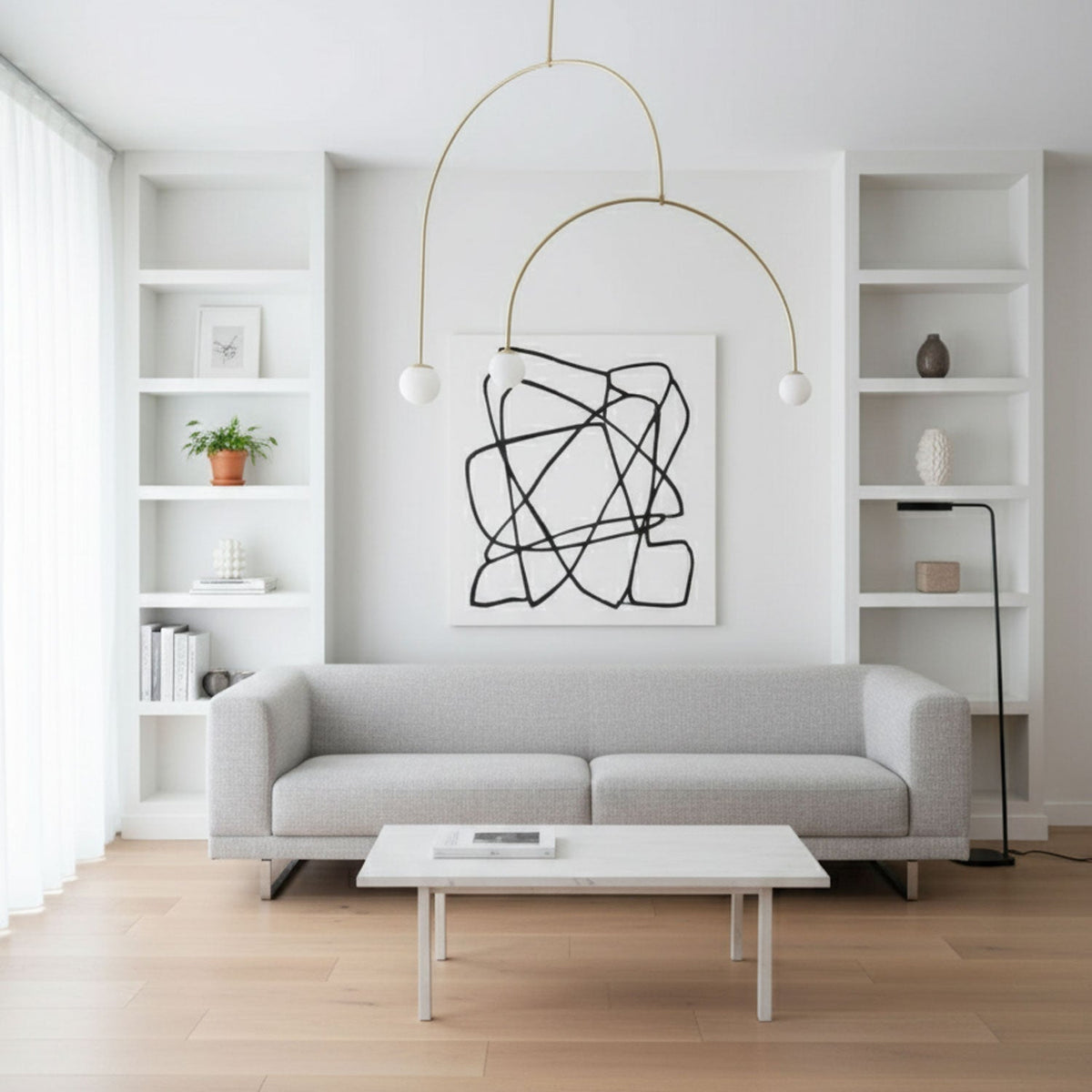 Lámpara de techo móvil con globos de cristal – Diseño moderno en latón o negro – 9 configuraciones – Casquillo G9 y G4