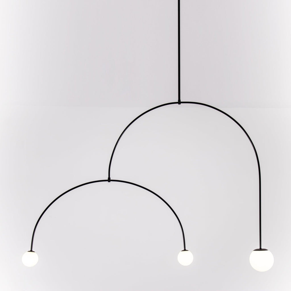 Lámpara de techo móvil con globos de cristal – Diseño moderno en latón o negro – 9 configuraciones – Casquillo G9 y G4