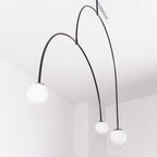 Lámpara de techo móvil con globos de cristal – Diseño moderno en latón o negro – 9 configuraciones – Casquillo G9 y G4