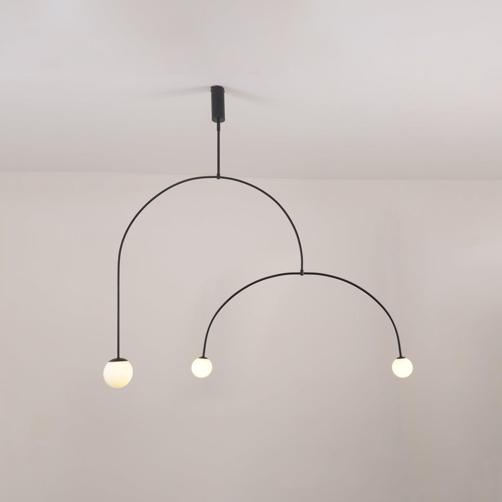 Lámpara de techo móvil con globos de cristal – Diseño moderno en latón o negro – 9 configuraciones – Casquillo G9 y G4