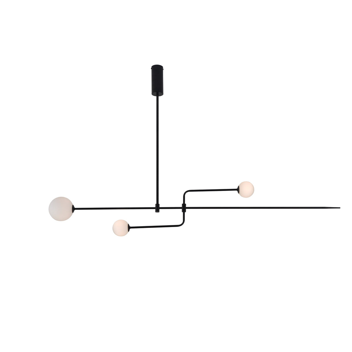 Lámpara de techo móvil con globos de cristal – Diseño moderno en latón o negro – 9 configuraciones – Casquillo G9 y G4