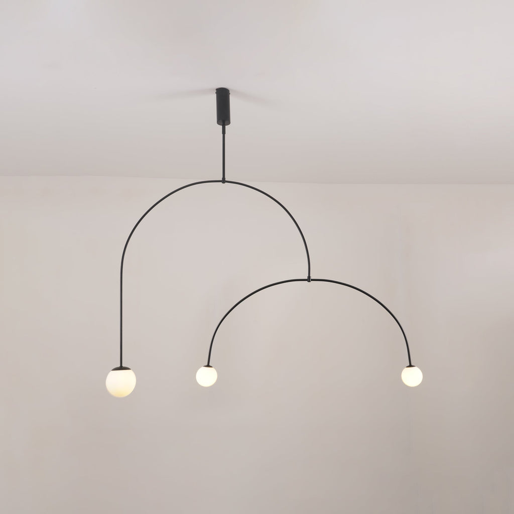 Lámpara de techo móvil con globos de cristal – Diseño moderno en latón o negro – 9 configuraciones – Casquillo G9 y G4