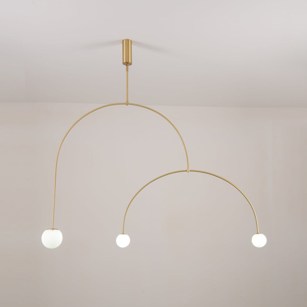 Lámpara de techo móvil con globos de cristal – Diseño moderno en latón o negro – 9 configuraciones – Casquillo G9 y G4