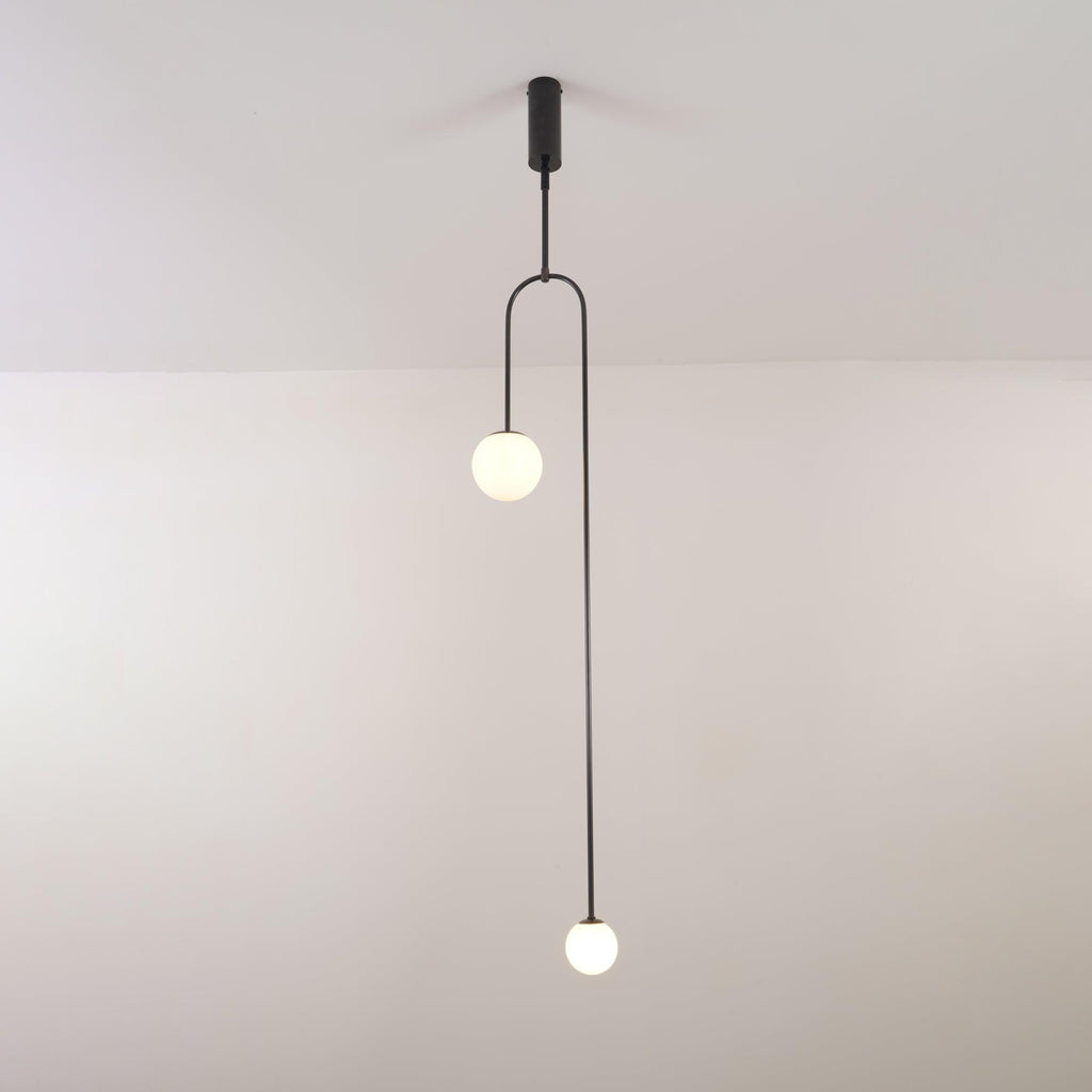 Lámpara de techo móvil con globos de cristal – Diseño moderno en latón o negro – 9 configuraciones – Casquillo G9 y G4