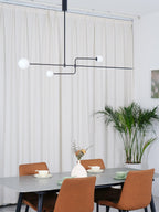 Lámpara de techo móvil con globos de cristal – Diseño moderno en latón o negro – 9 configuraciones – Casquillo G9 y G4