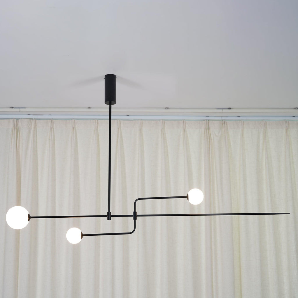 Lámpara de techo móvil con globos de cristal – Diseño moderno en latón o negro – 9 configuraciones – Casquillo G9 y G4