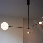 Lámpara de techo móvil con globos de cristal – Diseño moderno en latón o negro – 9 configuraciones – Casquillo G9 y G4