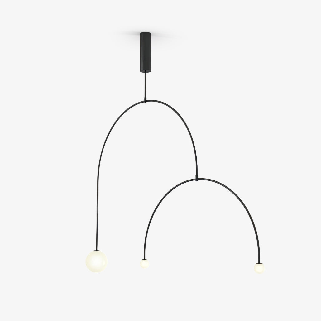 Lámpara de techo móvil con globos de cristal – Diseño moderno en latón o negro – 9 configuraciones – Casquillo G9 y G4