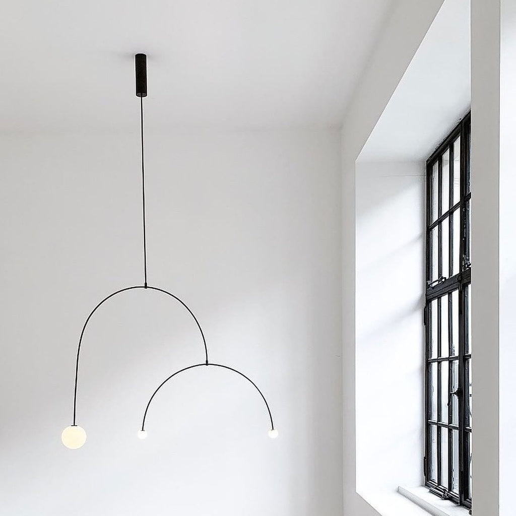 Lámpara de techo móvil con globos de cristal – Diseño moderno en latón o negro – 9 configuraciones – Casquillo G9 y G4