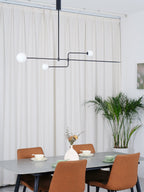 Lámpara de techo móvil con globos de cristal – Diseño moderno en latón o negro – 9 configuraciones – Casquillo G9 y G4