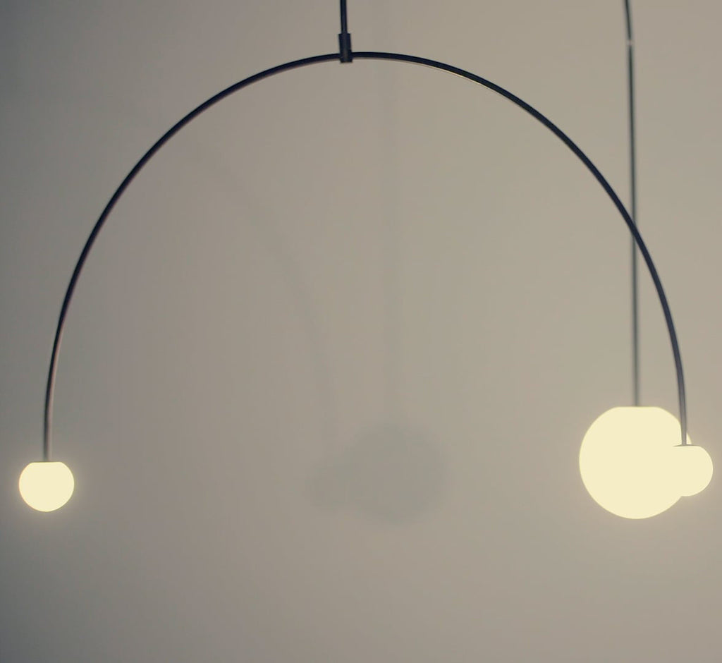 Lámpara de techo móvil con globos de cristal – Diseño moderno en latón o negro – 9 configuraciones – Casquillo G9 y G4