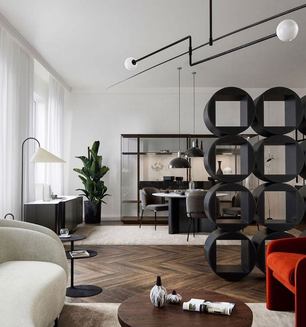 Lámpara de techo móvil con globos de cristal – Diseño moderno en latón o negro – 9 configuraciones – Casquillo G9 y G4