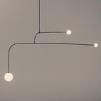 Lámpara de techo móvil con globos de cristal – Diseño moderno en latón o negro – 9 configuraciones – Casquillo G9 y G4
