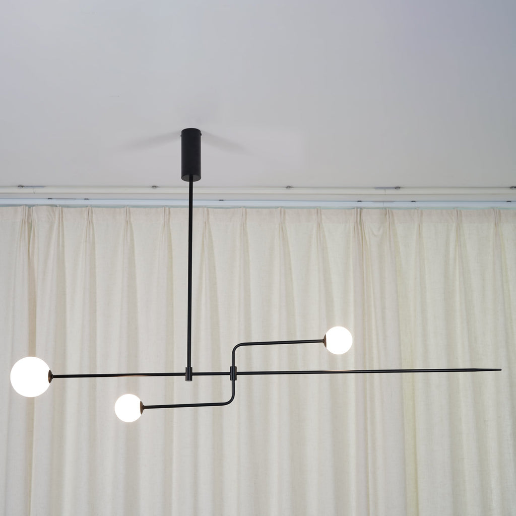 Lámpara de techo móvil con globos de cristal – Diseño moderno en latón o negro – 9 configuraciones – Casquillo G9 y G4