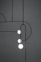 Lámpara de techo móvil con globos de cristal – Diseño moderno en latón o negro – 9 configuraciones – Casquillo G9 y G4