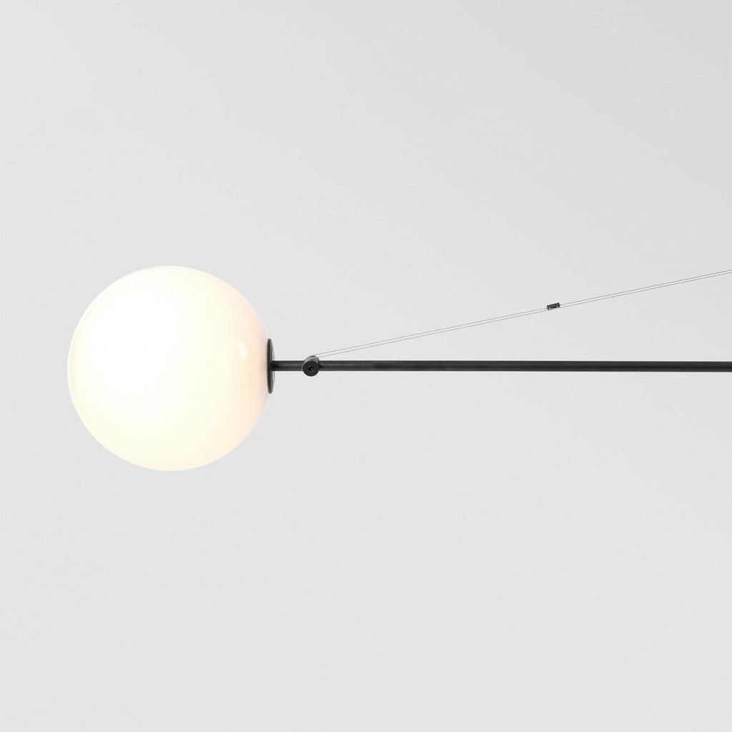Lámpara de techo móvil con globos de cristal – Diseño moderno en latón o negro – 9 configuraciones – Casquillo G9 y G4